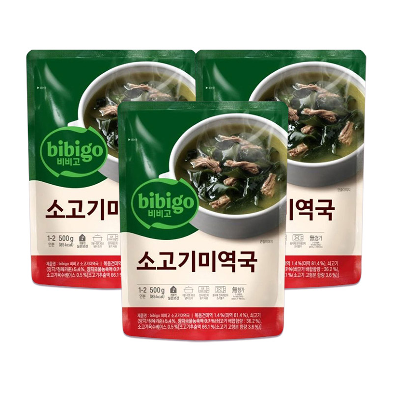 비비고 소고기 미역국 500g x 3개